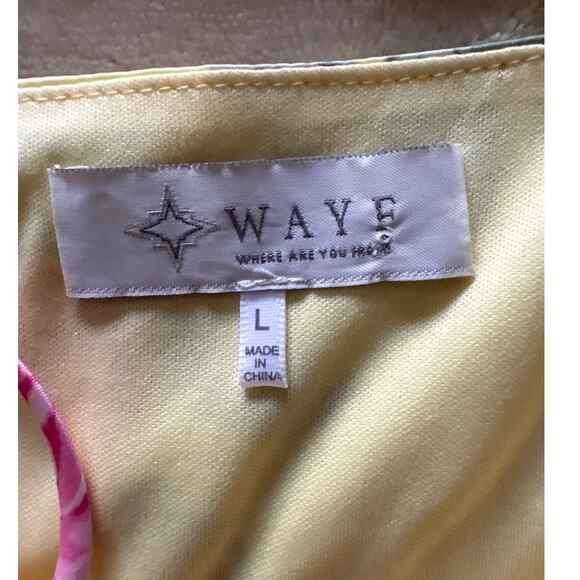 WAYF Floral Yellow Midi Slip Dress Large Pink Roses - Picture 5 of 7